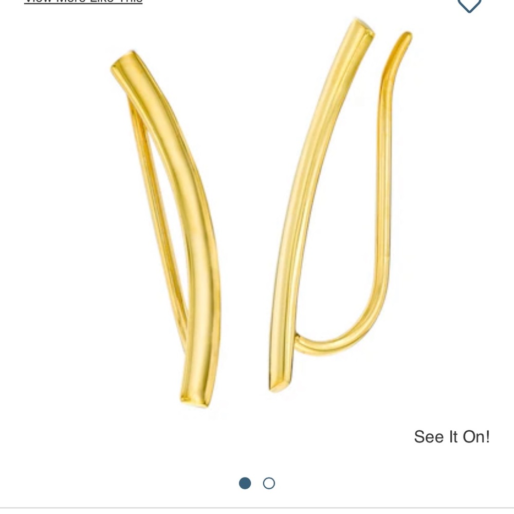 10k Curved Bar Earrings - Zales